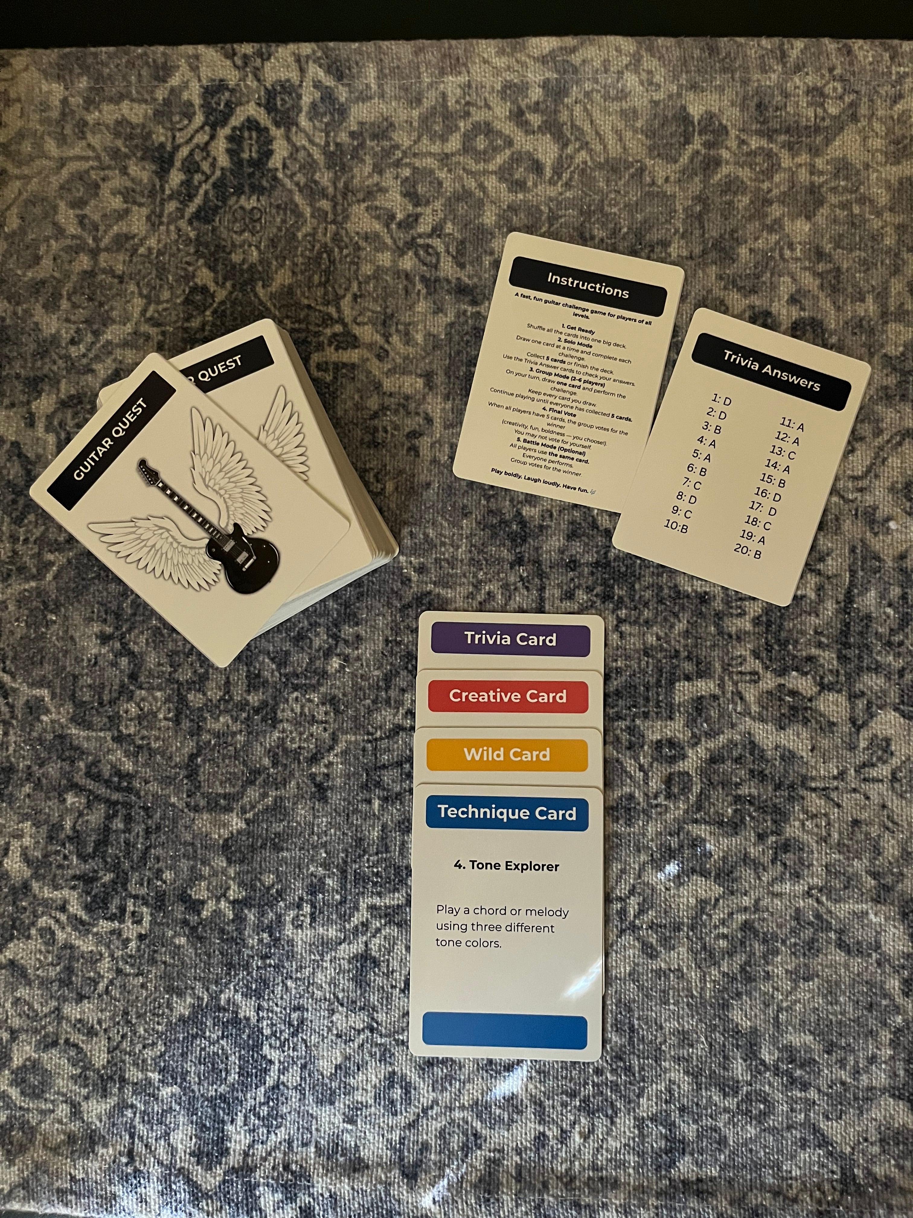 Guitar Quest card game